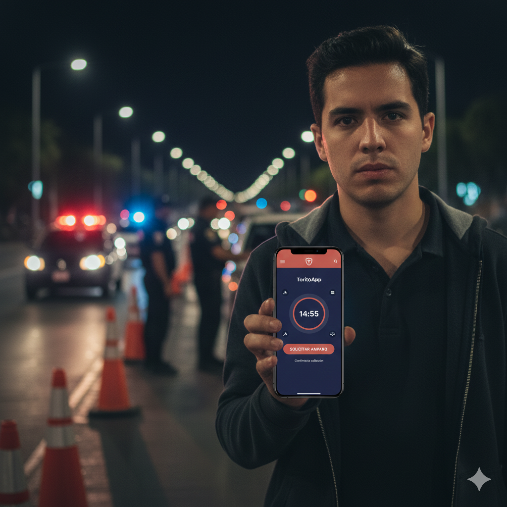 Vista previa de la app ToritoApp - Usuario en fila de alcoholimetría